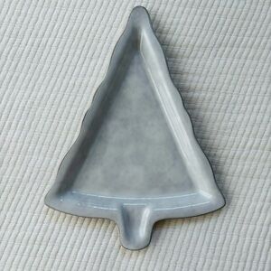 Hearth & Hand with Magnolia Tree Shape Cookie Plate Stoneware Sour Cream NWT